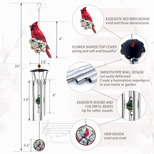 Image of ASTARIN Personalized Wind Chimes for Outside Deep Tone,Customized Windchime Outdoors, Chimes for Outdoors,Sympathy Wind Chimes Memorial for Mom Dad