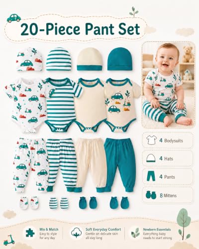 Image of Baby Boy Girl Clothes Preemie Newborn Must Have Infant Essentials Outfits 20 Piece Clothing 0-18 Months