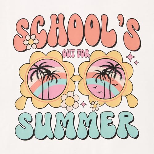 Image of CM C&M WODRO School's Out for Summer Shirt Girl Last Day of School T-Shirt Kids Cute Summer Vacation Short Sleeve Tees Top