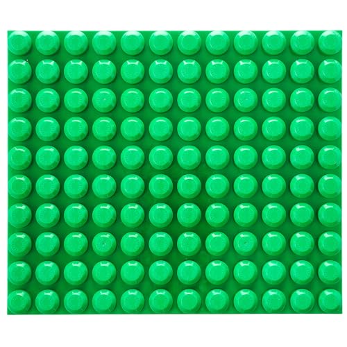 Image of Strictly Briks Toy Building Block, Beginner Bricks Stackable Baseplates, Large Pegs for Babies and Toddlers, 100% Compatible with All Major Brands, Green, 1 Piece, 12.5 x 15 Inches