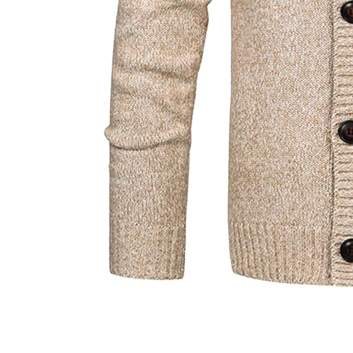 Men'sDouble Breasted Cable Knit Sweater Button Down Shawl Collar Cardigans Chunky Comfortable Knit Cardigan2