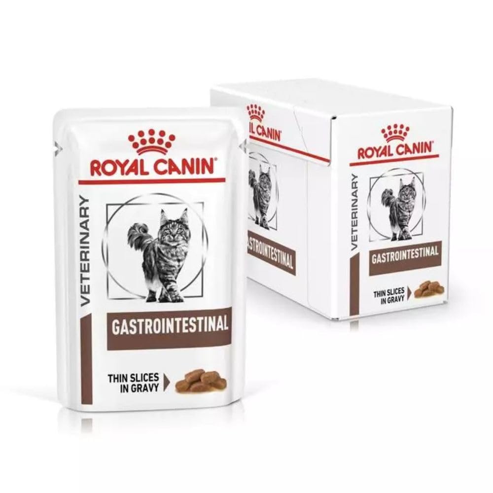 ROYAL CANIN Veterinary Health Nutrition Gastrointestinal Wet Cat Food with Thin Slices in Gravy | 48 x 85g Pouches | Formulates to Support Healthy Digestion