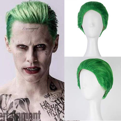 Amazon Com Ivy Hair Suicide Squad The Joker Cosplay Wigs Short Straight Green Wig Men Adult Prestyled Costume Cosplay Wig Halloween Clothing Shoes Jewelry