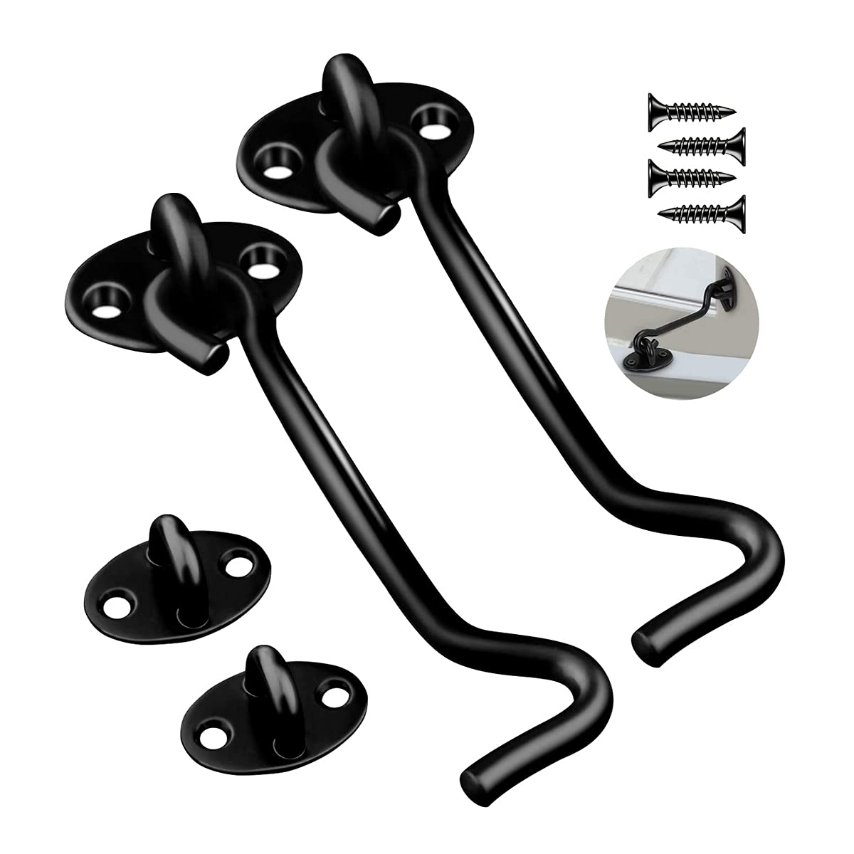 Buy 2 Pack Cabin Hook Heavy Duty Gate Hook and Eye Latch, Door Latch Cabin Hook for Internal Buy 2 Pack Cabin Hook Heavy Duty Gate Hook and Eye Latch, Door Latch Cabin Hook for Internal