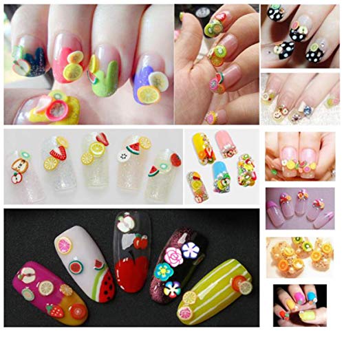Yueser 8000 Stück 3D Nagel Obst Scheiben Gemischt Bunt Nagel Kunst Strass für Nail Art DIY Maniküre Dekoration… – Bild 7
