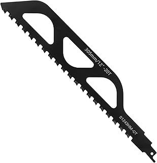 Reciprocating Saw Blades - 12-Inch Demolition Masonry Reciprocating Hard Alloy Saw Blades, Saw Blade for Cutting Brick,Wood,Metal,PVC Tube,Porous Concrete,Power Tools Accessories