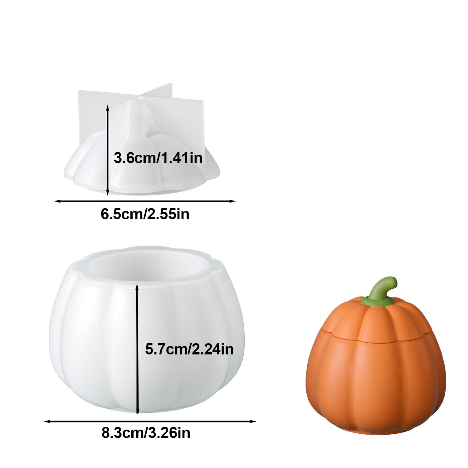 3 Pieza Molde de Calabaza En Resina, Molde de Calabaza de Halloween