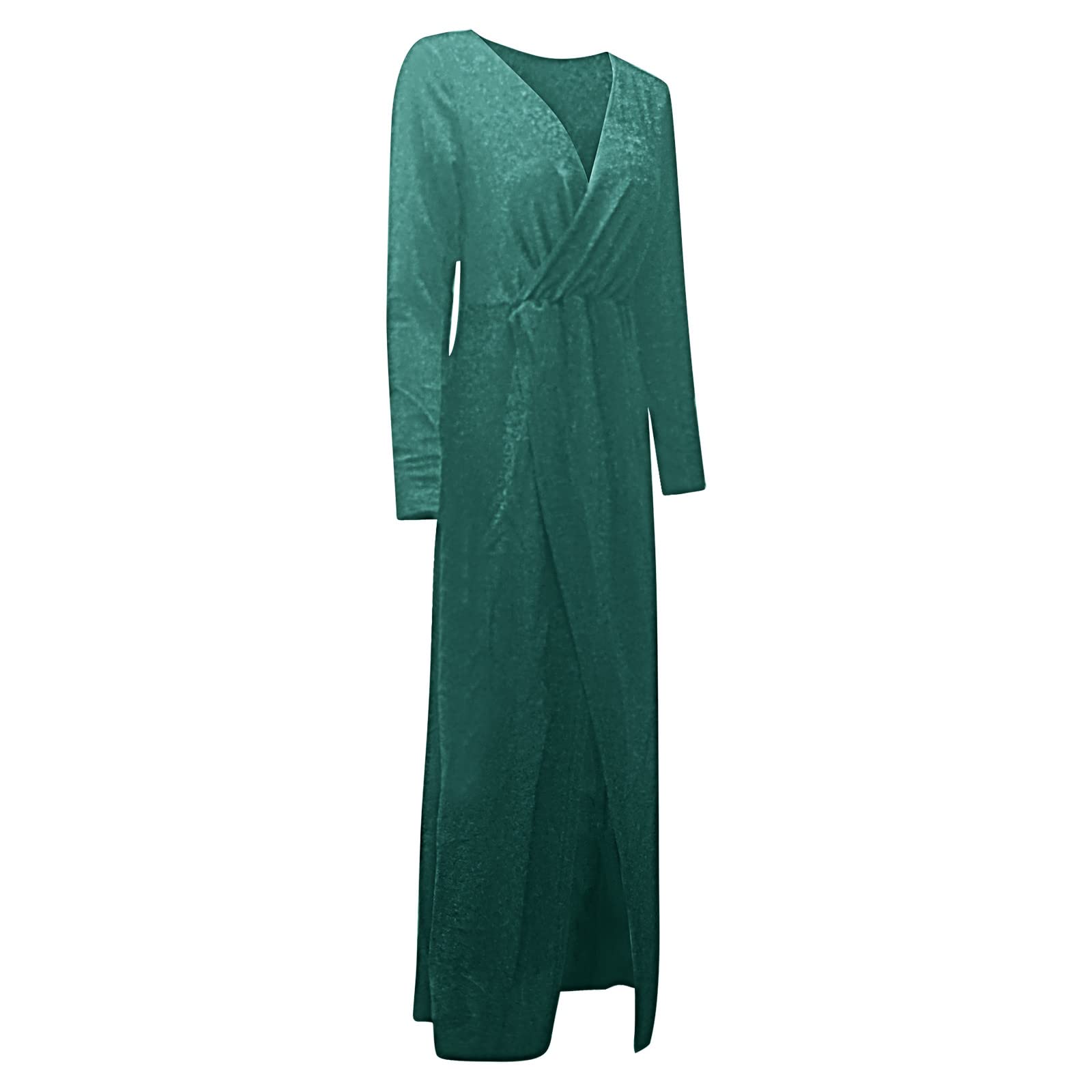 Vestidos de noche largos para mujer, boda, invitado de boda, elegante, vestido de noche, vestido de fiesta, de encaje, gasa, cuello en V, línea A, vestido de baile, elegante, A25