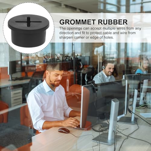 Alipis 12Pcs Grommets de Goma para Protección de Cables en Escritorio, Cubiertas de Orificios Redondos para Gestión de Cables en Muebles de Oficina y Gabinetes de Exhibición miniatura 3