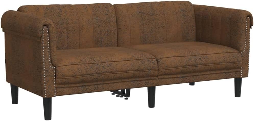 Sofa Set Brown Velvet (100% Polyester) Living Room Furniture