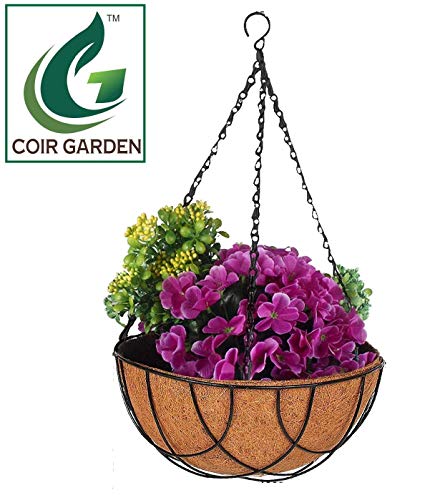 COIR GARDEN Coir Hanging Baskets - 12 INCH - Pack of 5 - Balcony Garden Decoration for Indoor and Outdoor