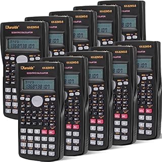 10 Pack 2-line Engineering Scientific Calculator Function Calculator Calculator Large Display Math Calculator for Student Teacher Classroom High School College School Business Offices Black