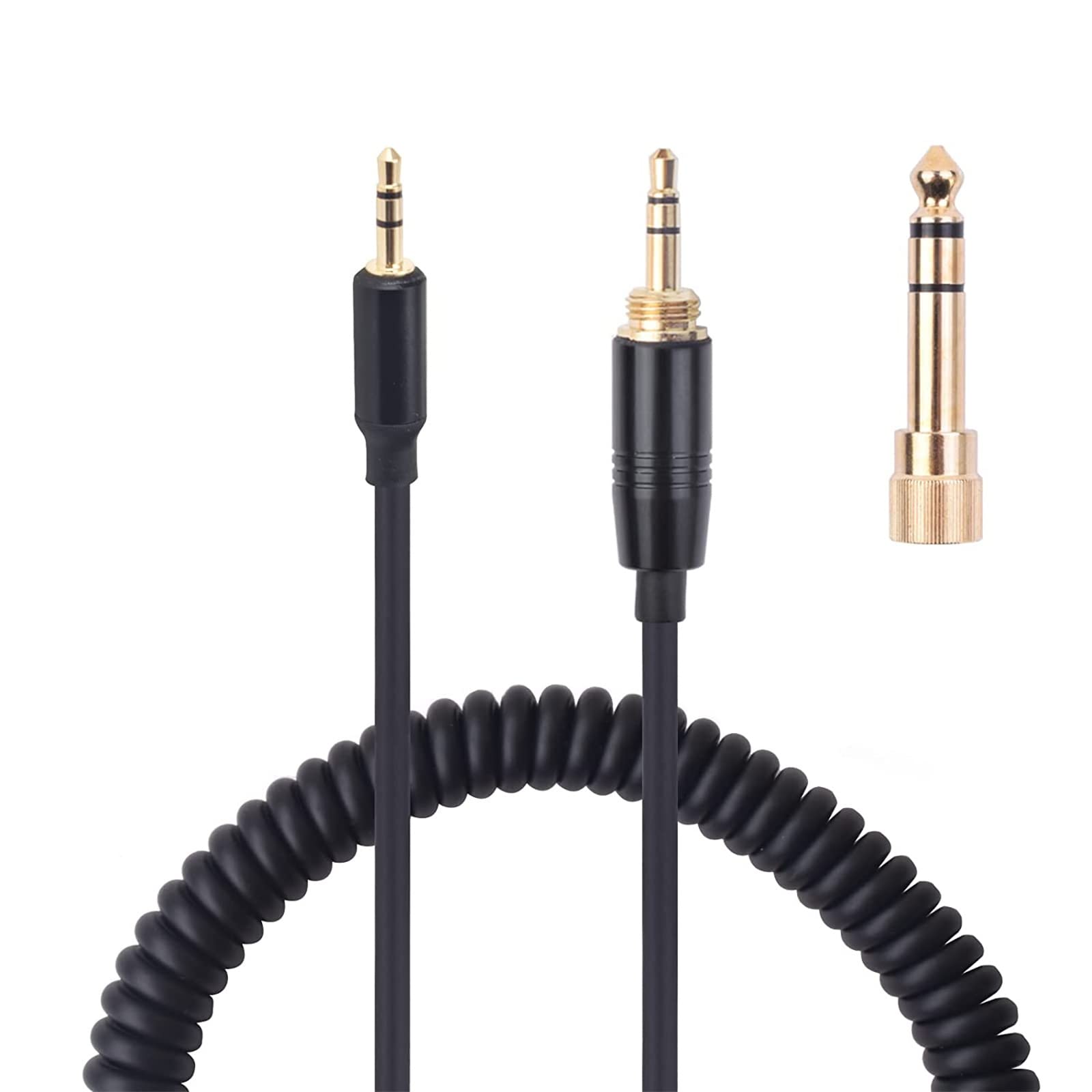 Kabel QC45, zamiennik zwijanego kabla audio kompatybilny z Bose QuietComfort QC 45, QC35 II, QC 35, QC 25, OE2 OE2i Soundlink SoundTrue słuchawki z adapterem 6,35 mm, 2,5 mm do 3,5 mm