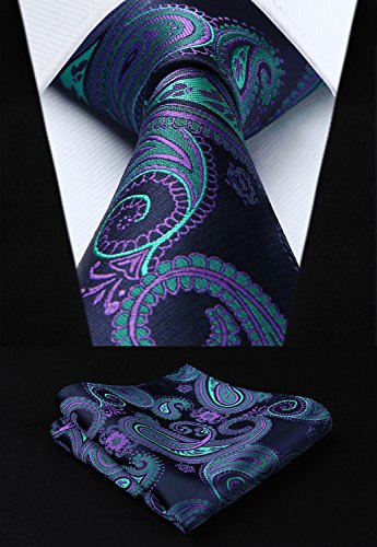 Image of HISDERN Mens Vest Tie Set 3PC Formal Waistcoat Paisley Floral Jacquard Necktie Pocket Square Suit Vests Wedding Party
