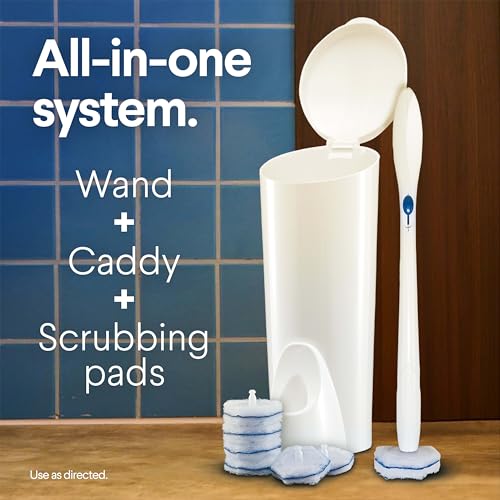 clorox toiletwand toilet bowl cleaner- toilet brush storage caddy and 6 disinfecting refill heads