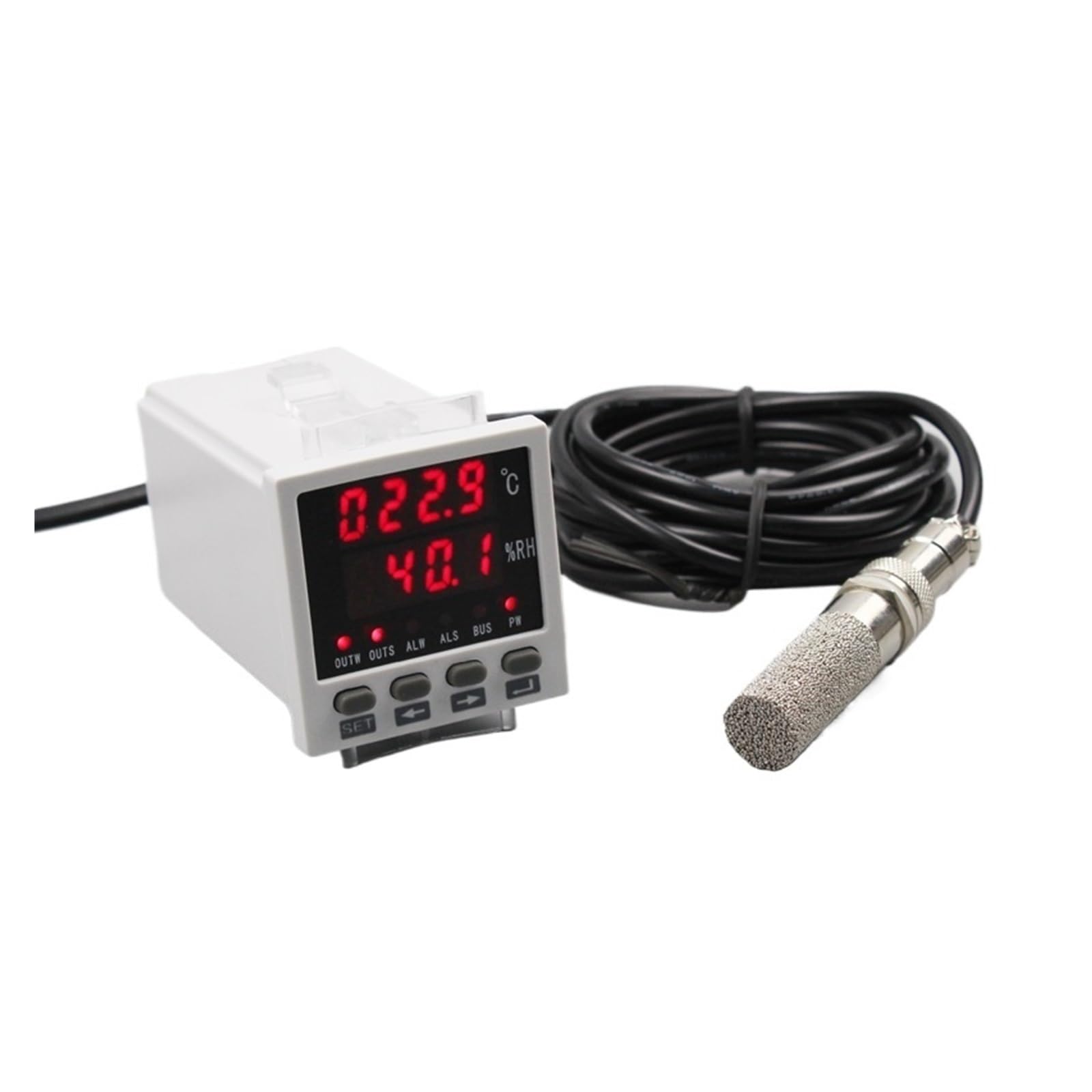 Regolatore digitale intelligente di temperatura e umidità 0-100'C 0-99,9% RH con sensore(110VAC 2.5m sensor)