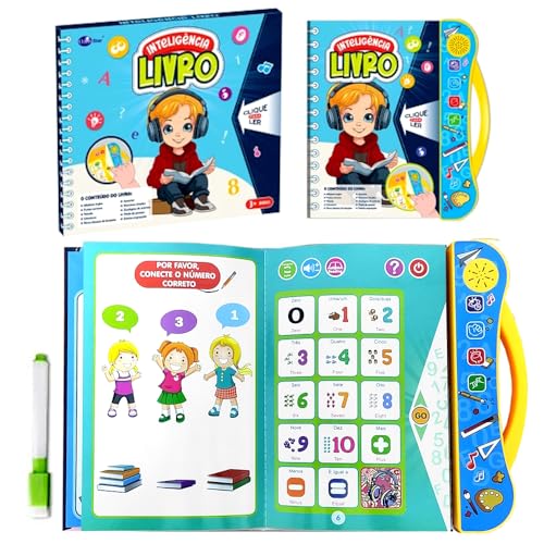 Brinquedo Livro Inteligência Eletrônico Bilíngue Educativo