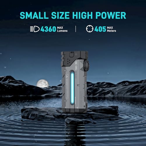 Image of LOOP GEAR SK05 PRO EDC Flashlight 4360 Lumens, 8000mAh Rechargeable LED Flashlight & PowerBank, 3-in-1 Lighting Modes (Flood /Spot /Side Light) for Camping, Hiking, Emergency,Outdoor (Aluminum Gray)