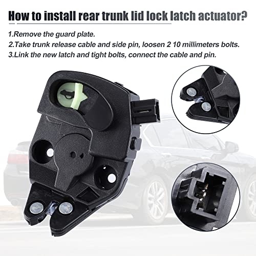 Image of X AUTOHAUX Rear Side Trunk Latch Actuator Assembly for Honda Accord 2013-2017 for Acura TLX 2015-2020 74851-T2A-A01 74851T2AA01