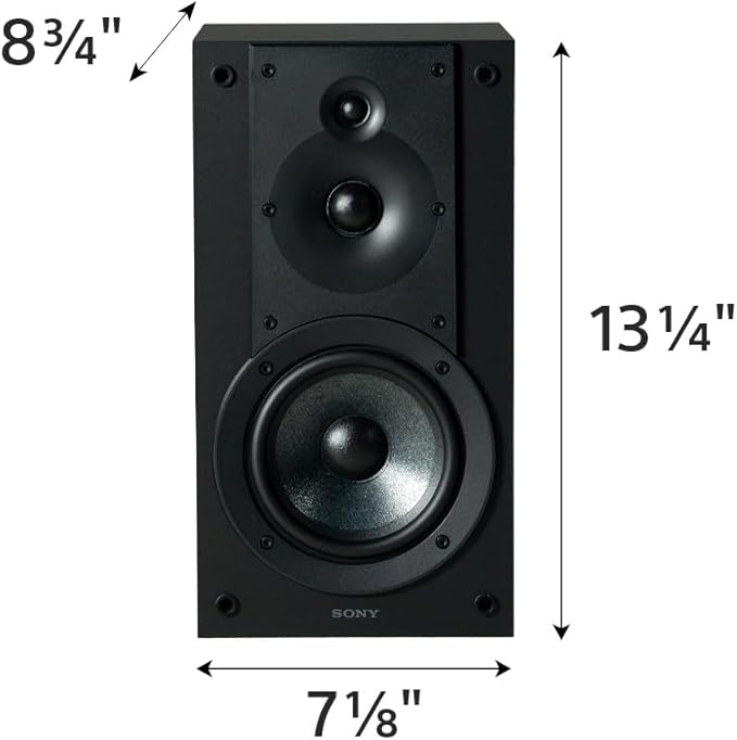 Sony SS-CS5M2 3-Way 3-Driver Hi-res Bookshelf Speakers (Pair), 2025 Model