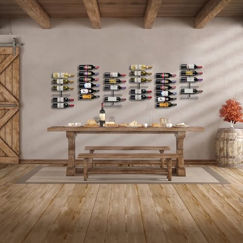 Sorbus Wall Mounted Wine Rack, Metal Bottle Rack (6 Bottle, 3 Pack) - image 2