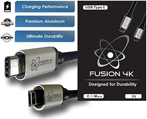 Fusion4K USB C to Micro USB PROFESSIONAL SERIES (1 foot)