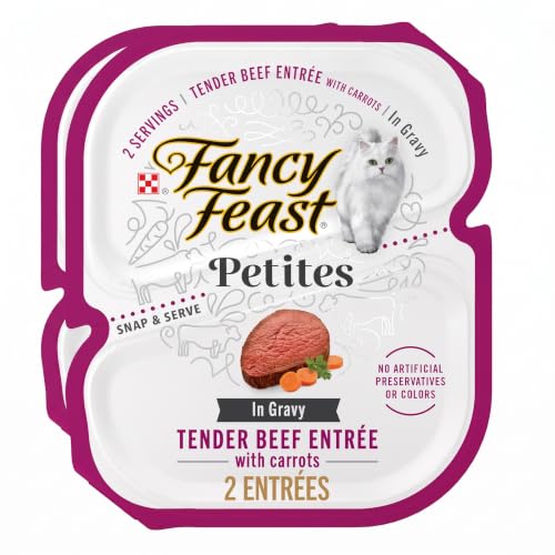 Fancy Feast Purina Petites Tender Beef Entree with Carrots in Gravy Gourmet Wet Cat Food - 2.8 oz. Tubs,(Pack of 24) - image 1