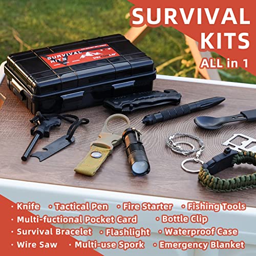 Image of VEITORLD Gifts for Men Dad Husband Him Fathers Day, Survival Gear and Equipment 12 in 1, Survival Kits, Cool Unique Fishing Hunting Anniversary Birthday Gifts for Him Teen Boy Boyfriend Women