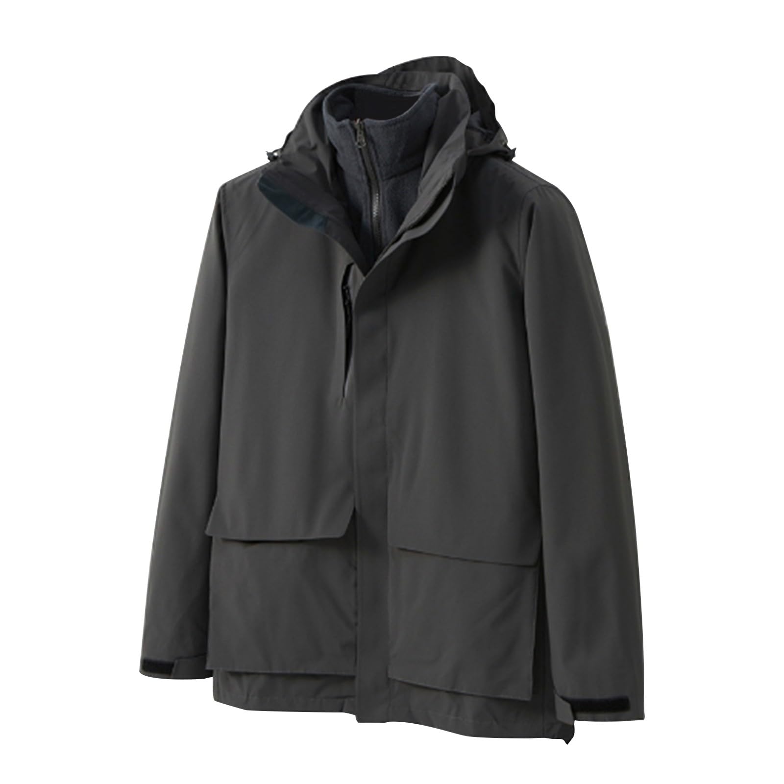 Genérico Chaqueta Impermeable Mujer 3 en 1 Invierno Cortavientos Con Capucha Chubasquero Con Cremallera Completa Al Aire Libre Chaqueta de esquí Abrigo Para Senderismo, Esquí, Ciclismo