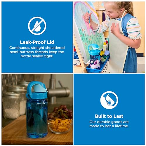 Image of Nalgene Kids' 12 oz On The Fly Lock-Top Water Bottle, Slate Glacial