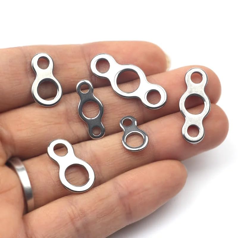 Conectores de anilla 8 acero inoxidable 60 piezas S/M/L miniatura 4