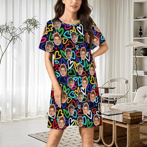 Custom Nightgowns With Faces Photos, Funny Moo Moos For Women, Personalized Pajamas Loungewear Gifts For Women2