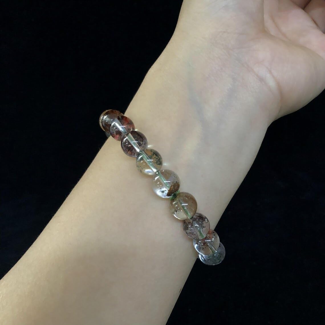 Braccialetto da giardino in quarzo fatto a mano con pietre semipreziose naturali da 10 mm, perline rotonde lisce ed elastiche, braccialetto bohémien, braccialetto per meditazione spirituale, bracciale