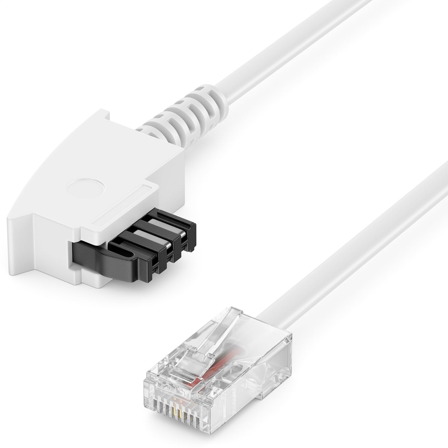deleyCON 10m (32.81 ft.) Router Cable TAE-F on RJ45 (8P2C) Connecting Cables Compatible with DSL ADSL VDSL Fritzbox Internet Router to Telephone Socket TAE - White-image-12