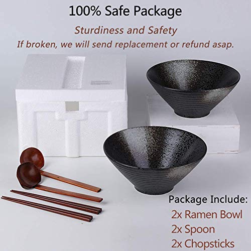 Beautiful ceramic Japanese ramen bowl set for home use