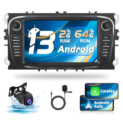 Podofo 2+64G Autoradio für Ford Focus C-Max S-Max Mondeo Kuga Galaxy Mondeo 9