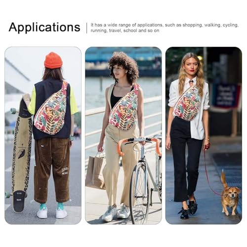 HUA ANGEL Crossbody Sling Bag for Men Women Lightweight Over the Shoulder Purse Day Bag Multipockets for Travel, Hiking, Gym3