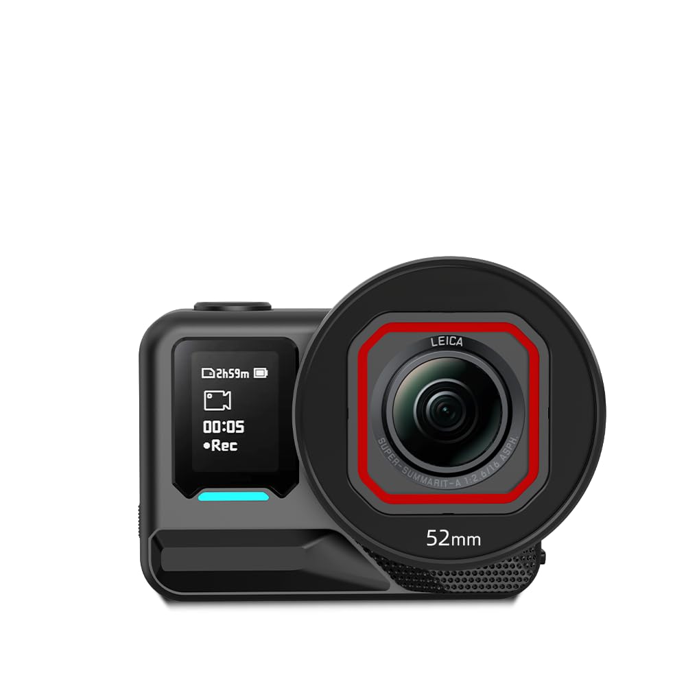 Soporte de filtro para Insta360 Ace Pro 2, soporte de filtro de metal, marco protector, soporte para filtros de lente de cámara, soporte para accesorios Insta 360 Ace Pro/Pro 2 (52 mm)