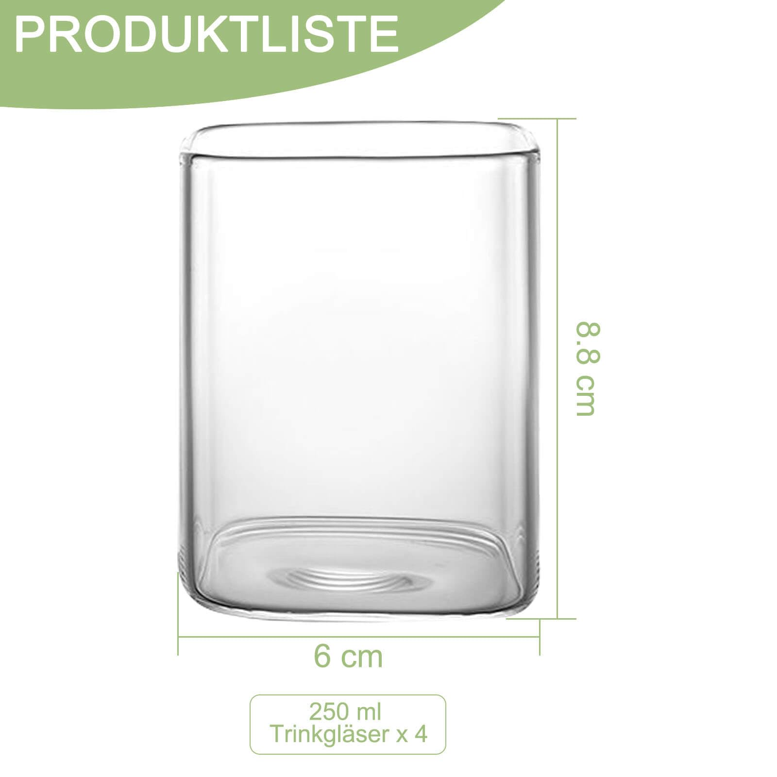 JUMPENGATP Set di 4 bicchieri da latte macchiato, bicchieri da 250 ml, per caffè, cappuccino, succhi di frutta, bevande, bicchieri da caffè, cocktail, tè, set di bicchieri, bicchieri da frullato