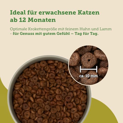 MERA Cats Nature Lamm Premium Katzenfutter Trocken 2kg | Getreidefrei & zuckerfrei | Adult Katzen Trockenfutter hoher Fleischanteil | Dry Cat Food