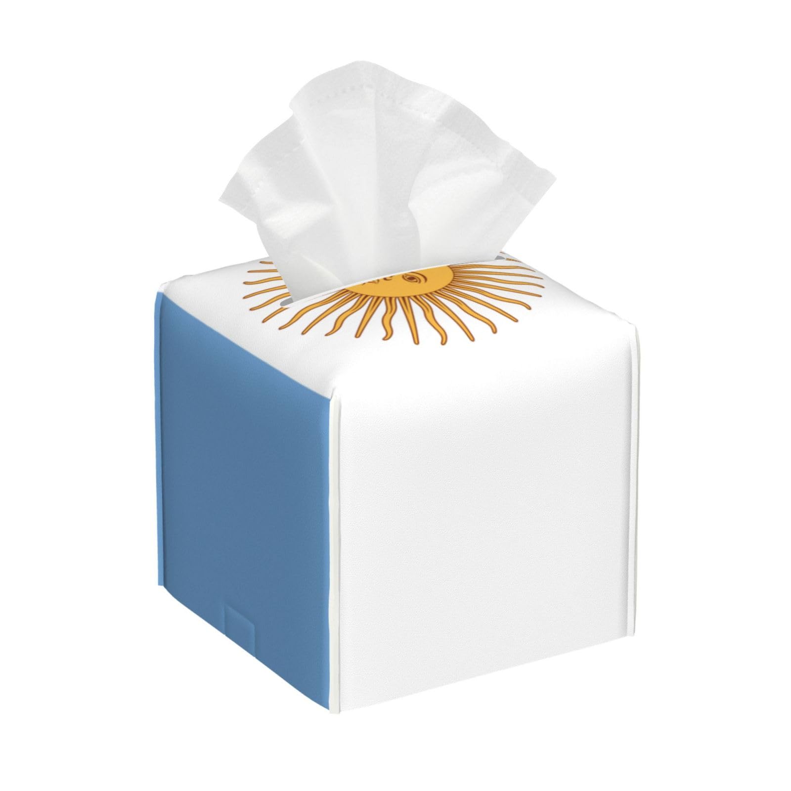 Argentina Flag Square Tissue Box Cover with Modern and Stylish Bottom Tissue Box Storage Space