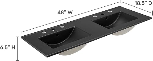 Miniatura 44 de Modway EEI-4837-WHI Cayman - Lavabo de baño de 30 pulgadas, color blanco