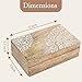 Ajuny Wooden Handmade Decorative Jewelry Storage Box Corner Flower Design Multipurpose Treasure Chest Keepsake Organizer Necklaces Bracelet Watch Boxes Gifts 8x5 Inch