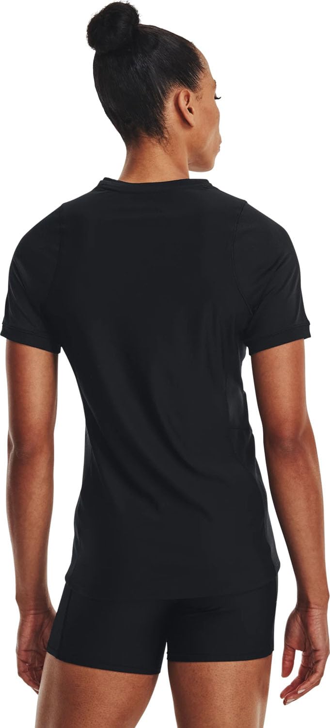 Under Armour Womens Powerhouse 2.0 Volleyball Jersey - with HeatGear Fabric and Mesh Panels LG Black-White