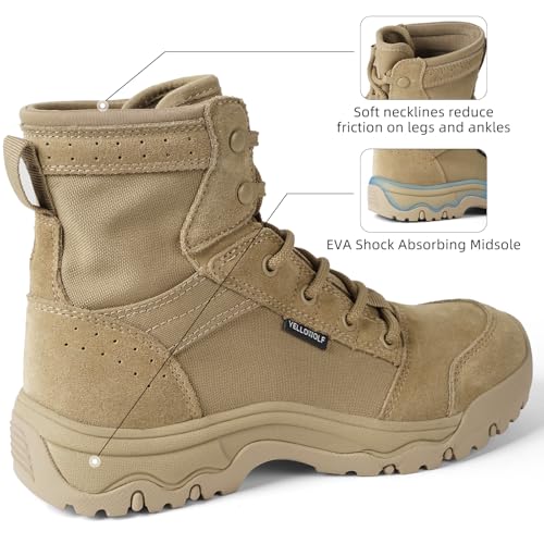 Image of Women's 6 Inch Lightweight Tactical Combat Boots - Army Desert Boots