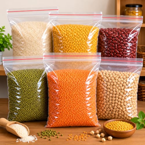 Image of Tia Crafts Resealable Transparent Zip Lock /Zipper Pouch Bags Air Tight Pouch Bag, for Bags for Jewellery, Prasad Pedha Packing, Craft Accessories & Small Item Storage (3X4 inch, 100 pcs)