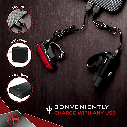 Bx-300 Rechargeable Bike Light Set - Powerful Front And Back Lights, Bicycle Accessories For Night Riding, Cycling Safety Best Headlight With Usb Tail Rear For Adults Kids Men Women Road Mountain #TOP3