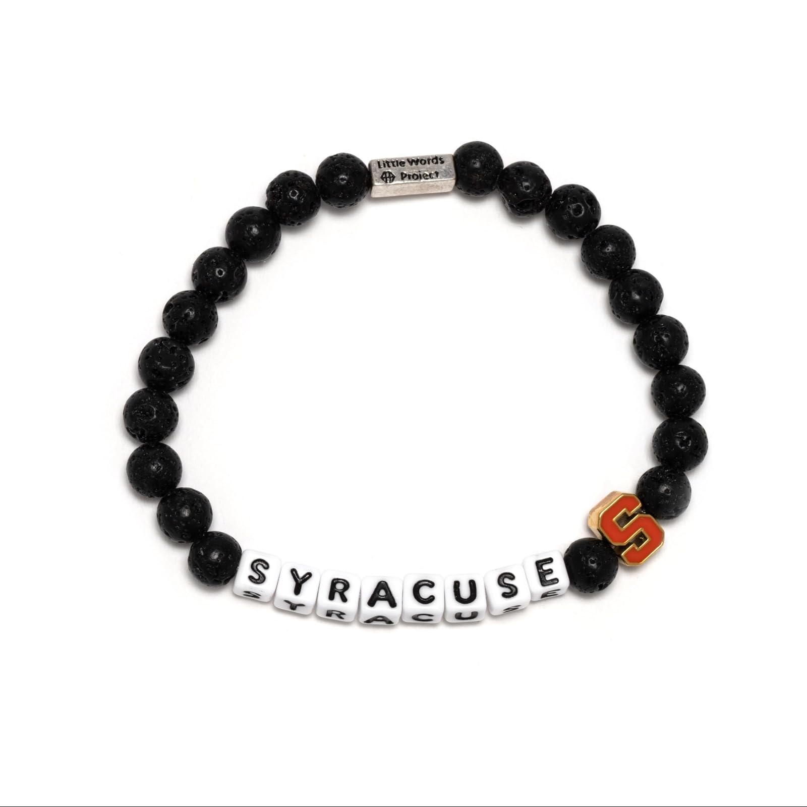 Syracuse® Syracuse University® College Bead Bracelets (XL) - Handcrafted Stretch Bracelets w/ Custom-Casted Syracuse Charm, Trackable Kindness ID Tag - Show Your UFL Pride with Syracuse University Merchandise