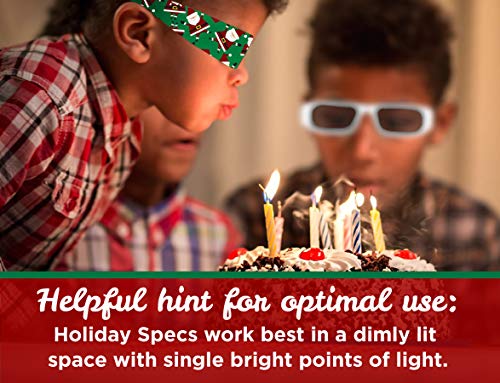 image for Holiday Specs Plastic 3D GLASSES- 4pk Holographic glasses, Look throug