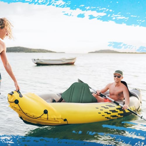 Image of Lewtemi 2 /4 Pack Padded Kayak Seat Fishing Boat Seat with Storage Bag 8 Fixed D Rings Screws Detachable Paddle Board Canoe Chair with Adjustable Back Strap for Summer Canoe Universal Sit